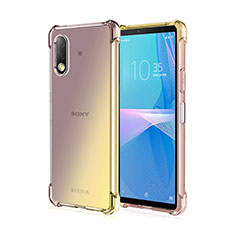 Ultra-thin Transparent Gel Gradient Soft Case Cover for Sony Xperia Ace II SO-41B Gold