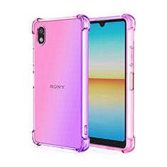 Ultra-thin Transparent Gel Gradient Soft Case Cover for Sony Xperia Ace III Clove Purple