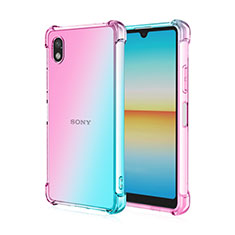 Ultra-thin Transparent Gel Gradient Soft Case Cover for Sony Xperia Ace III Sky Blue