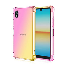 Ultra-thin Transparent Gel Gradient Soft Case Cover for Sony Xperia Ace III Yellow