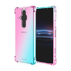 Ultra-thin Transparent Gel Gradient Soft Case Cover for Sony Xperia PRO-I Sky Blue