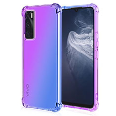 Ultra-thin Transparent Gel Gradient Soft Case Cover for Vivo Y70 (2020) Purple