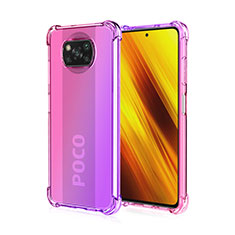 Ultra-thin Transparent Gel Gradient Soft Case Cover for Xiaomi Poco X3 NFC Clove Purple