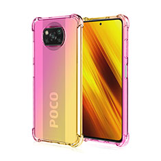 Ultra-thin Transparent Gel Gradient Soft Case Cover for Xiaomi Poco X3 NFC Pink