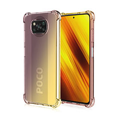 Ultra-thin Transparent Gel Gradient Soft Case Cover for Xiaomi Poco X3 Pro Brown