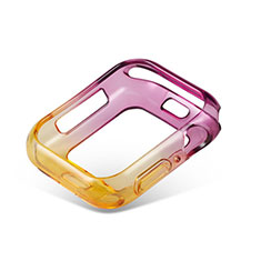 Ultra-thin Transparent Gel Gradient Soft Case Cover G01 for Apple iWatch 5 44mm Purple