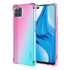 Ultra-thin Transparent Gel Gradient Soft Case Cover G01 for Oppo A93 Cyan