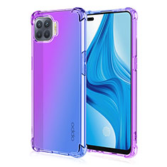 Ultra-thin Transparent Gel Gradient Soft Case Cover G01 for Oppo A93 Purple