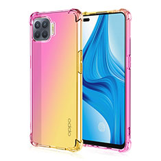 Ultra-thin Transparent Gel Gradient Soft Case Cover G01 for Oppo A93 Yellow