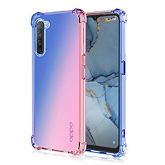 Ultra-thin Transparent Gel Gradient Soft Case Cover G01 for Oppo F15 Blue