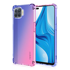 Ultra-thin Transparent Gel Gradient Soft Case Cover G01 for Oppo F17 Pro Blue