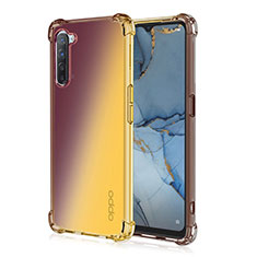Ultra-thin Transparent Gel Gradient Soft Case Cover G01 for Oppo K7 5G Gold