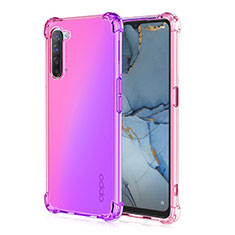 Ultra-thin Transparent Gel Gradient Soft Case Cover G01 for Oppo K7 5G Pink