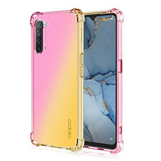 Ultra-thin Transparent Gel Gradient Soft Case Cover G01 for Oppo K7 5G Yellow