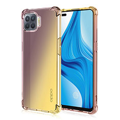 Ultra-thin Transparent Gel Gradient Soft Case Cover G01 for Oppo Reno4 F Brown