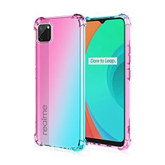 Ultra-thin Transparent Gel Gradient Soft Case Cover G01 for Realme C11 Cyan