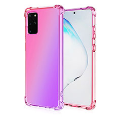Ultra-thin Transparent Gel Gradient Soft Case Cover G01 for Samsung Galaxy S20 Plus Pink