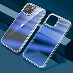 Ultra-thin Transparent Gel Gradient Soft Case Cover QC1 for Apple iPhone 14 Plus Blue