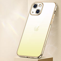 Ultra-thin Transparent Gel Gradient Soft Case Cover S01 for Apple iPhone 14 Plus Yellow
