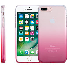 Ultra-thin Transparent Gel Gradient Soft Case for Apple iPhone 7 Plus Pink