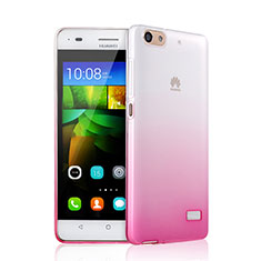 Ultra-thin Transparent Gel Gradient Soft Case for Huawei Honor 4C Pink