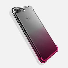 Ultra-thin Transparent Gel Gradient Soft Case for Huawei Honor V10 Pink