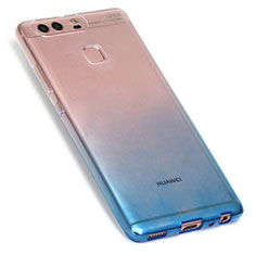 Ultra-thin Transparent Gel Gradient Soft Case G01 for Huawei P9 Plus Blue
