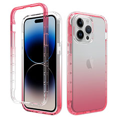 Ultra-thin Transparent Gel Gradient Soft Matte Finish Front and Back Case 360 Degrees Cover for Apple iPhone 13 Pro Red