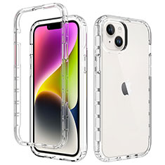 Ultra-thin Transparent Gel Gradient Soft Matte Finish Front and Back Case 360 Degrees Cover for Apple iPhone 15 Plus Clear