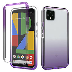 Ultra-thin Transparent Gel Gradient Soft Matte Finish Front and Back Case 360 Degrees Cover for Google Pixel 4 XL Purple