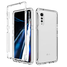 Ultra-thin Transparent Gel Gradient Soft Matte Finish Front and Back Case 360 Degrees Cover for LG Velvet 5G Clear