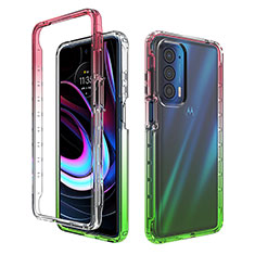 Ultra-thin Transparent Gel Gradient Soft Matte Finish Front and Back Case 360 Degrees Cover for Motorola Moto Edge (2021) 5G Colorful