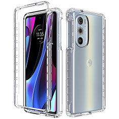 Ultra-thin Transparent Gel Gradient Soft Matte Finish Front and Back Case 360 Degrees Cover for Motorola Moto Edge 30 Pro 5G Clear