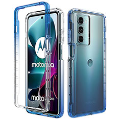 Ultra-thin Transparent Gel Gradient Soft Matte Finish Front and Back Case 360 Degrees Cover for Motorola Moto Edge S30 5G Blue