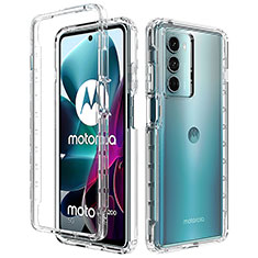 Ultra-thin Transparent Gel Gradient Soft Matte Finish Front and Back Case 360 Degrees Cover for Motorola Moto Edge S30 5G Clear