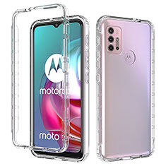 Ultra-thin Transparent Gel Gradient Soft Matte Finish Front and Back Case 360 Degrees Cover for Motorola Moto G10 Power Clear