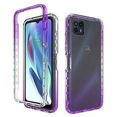 Ultra-thin Transparent Gel Gradient Soft Matte Finish Front and Back Case 360 Degrees Cover for Motorola Moto G50 5G Purple