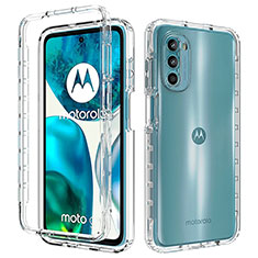 Ultra-thin Transparent Gel Gradient Soft Matte Finish Front and Back Case 360 Degrees Cover for Motorola MOTO G52 Clear