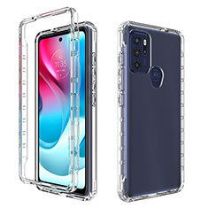 Ultra-thin Transparent Gel Gradient Soft Matte Finish Front and Back Case 360 Degrees Cover for Motorola Moto G60s Clear