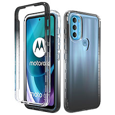 Ultra-thin Transparent Gel Gradient Soft Matte Finish Front and Back Case 360 Degrees Cover for Motorola Moto G71 5G Black
