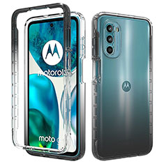 Ultra-thin Transparent Gel Gradient Soft Matte Finish Front and Back Case 360 Degrees Cover for Motorola Moto G71s 5G Black