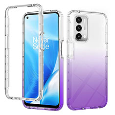 Ultra-thin Transparent Gel Gradient Soft Matte Finish Front and Back Case 360 Degrees Cover for Oppo A74 5G Purple