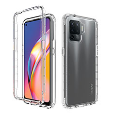 Ultra-thin Transparent Gel Gradient Soft Matte Finish Front and Back Case 360 Degrees Cover for Oppo F19 Pro Clear