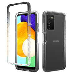 Ultra-thin Transparent Gel Gradient Soft Matte Finish Front and Back Case 360 Degrees Cover for Samsung Galaxy A02s Dark Gray