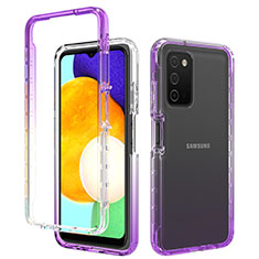 Ultra-thin Transparent Gel Gradient Soft Matte Finish Front and Back Case 360 Degrees Cover for Samsung Galaxy A02s Purple