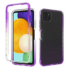 Ultra-thin Transparent Gel Gradient Soft Matte Finish Front and Back Case 360 Degrees Cover for Samsung Galaxy A22s 5G Purple