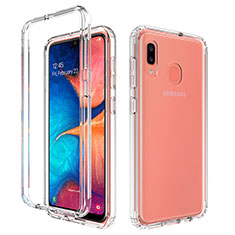 Ultra-thin Transparent Gel Gradient Soft Matte Finish Front and Back Case 360 Degrees Cover for Samsung Galaxy A30 Clear