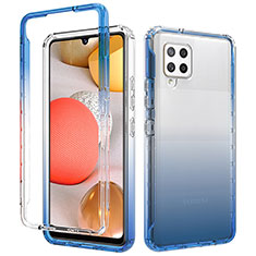Ultra-thin Transparent Gel Gradient Soft Matte Finish Front and Back Case 360 Degrees Cover for Samsung Galaxy A42 5G Blue