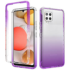 Ultra-thin Transparent Gel Gradient Soft Matte Finish Front and Back Case 360 Degrees Cover for Samsung Galaxy A42 5G Purple
