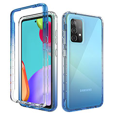 Ultra-thin Transparent Gel Gradient Soft Matte Finish Front and Back Case 360 Degrees Cover for Samsung Galaxy A52 4G Blue